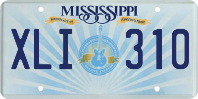 MS license plate XLI310
