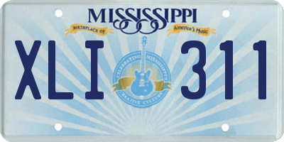 MS license plate XLI311
