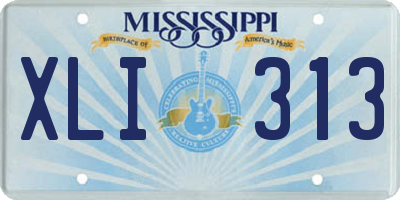 MS license plate XLI313