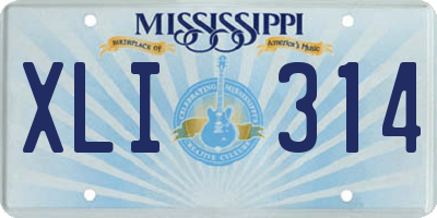 MS license plate XLI314