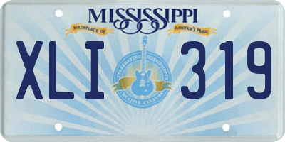 MS license plate XLI319