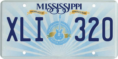 MS license plate XLI320