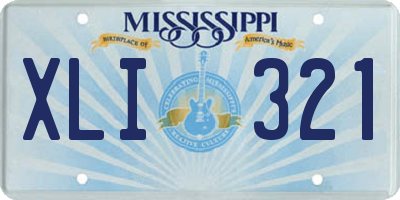 MS license plate XLI321