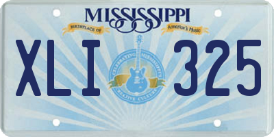 MS license plate XLI325