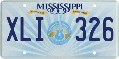 MS license plate XLI326