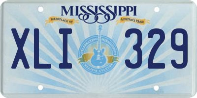 MS license plate XLI329