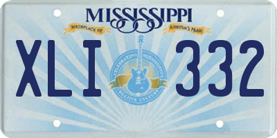 MS license plate XLI332