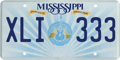 MS license plate XLI333