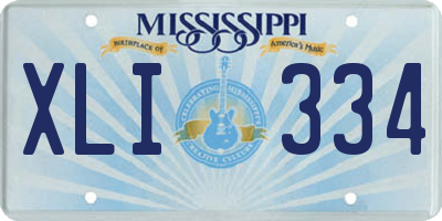 MS license plate XLI334