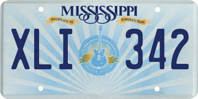 MS license plate XLI342