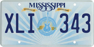 MS license plate XLI343