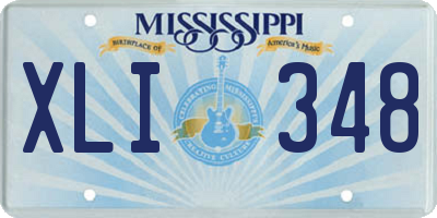 MS license plate XLI348