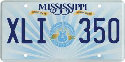 MS license plate XLI350