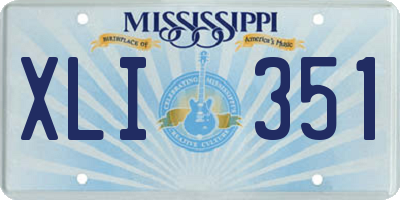 MS license plate XLI351