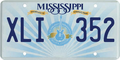 MS license plate XLI352