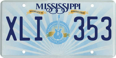 MS license plate XLI353