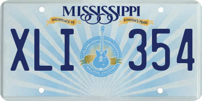 MS license plate XLI354