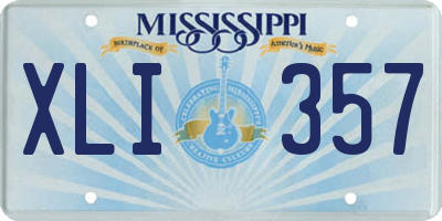 MS license plate XLI357