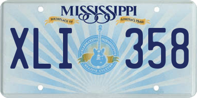 MS license plate XLI358