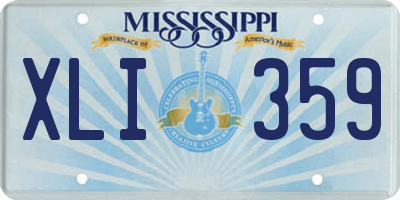 MS license plate XLI359