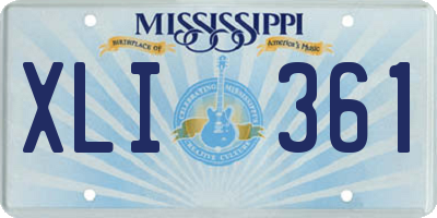 MS license plate XLI361