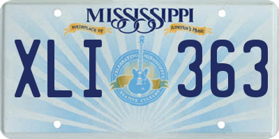 MS license plate XLI363