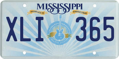 MS license plate XLI365