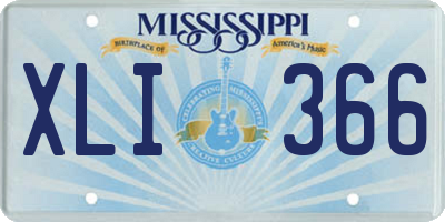 MS license plate XLI366