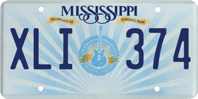MS license plate XLI374