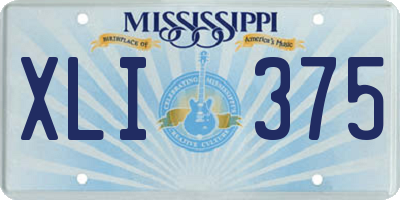 MS license plate XLI375
