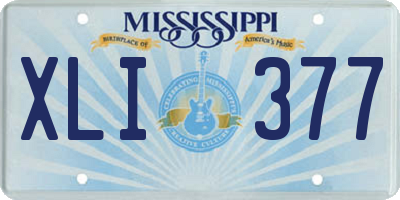 MS license plate XLI377