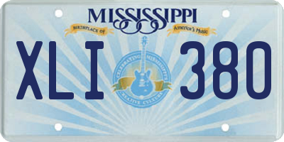 MS license plate XLI380