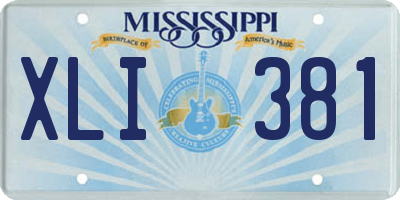 MS license plate XLI381