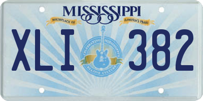 MS license plate XLI382