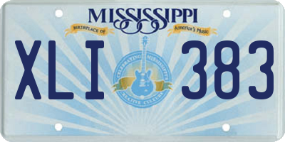 MS license plate XLI383