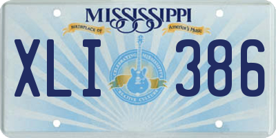 MS license plate XLI386