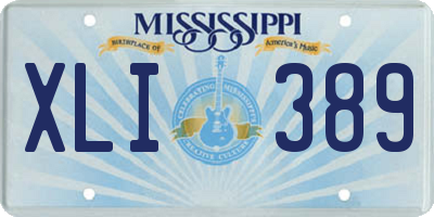MS license plate XLI389