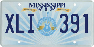 MS license plate XLI391