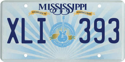 MS license plate XLI393