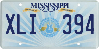 MS license plate XLI394