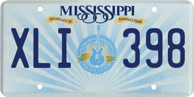 MS license plate XLI398