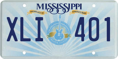 MS license plate XLI401