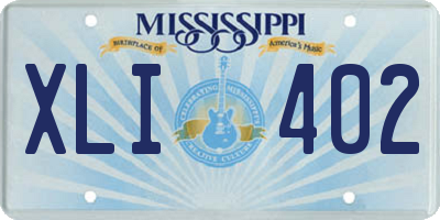MS license plate XLI402