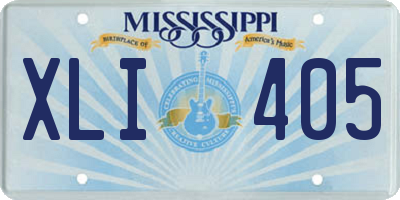 MS license plate XLI405