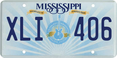 MS license plate XLI406