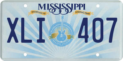 MS license plate XLI407