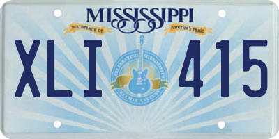 MS license plate XLI415