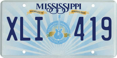 MS license plate XLI419