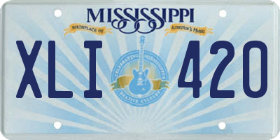 MS license plate XLI420