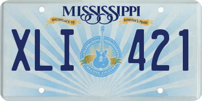 MS license plate XLI421